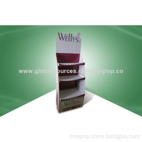 Cardboard display stands, shelves are adjustable so as to show different size of items, loading 45kg